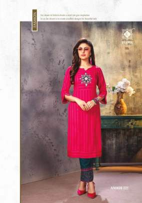 Anokhi  Embroidery Work Kurtis With Pants Catalogue