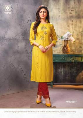 Anokhi  Embroidery Work Kurtis With Pants Catalogue