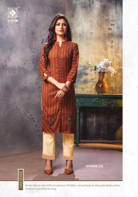 Anokhi  Embroidery Work Kurtis With Pants Catalogue