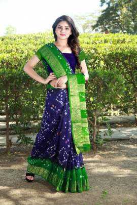 Art Silk New Bandhani Saree Purple