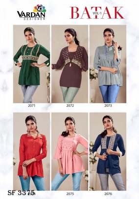 BATAK- Vol-1 Top with Designer style In 6 Design By Vardan Deginer