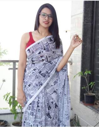 BEAUTIFUL CHANDERI COTTON SAREE IN WHITE 