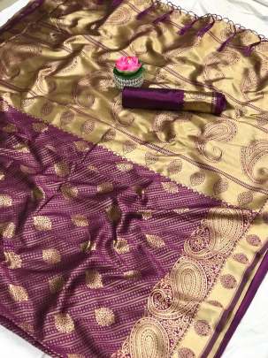 BEAUTIFUL SOFT BANARASI SILK SAREE WITH BEAUTIFUL  WEAVING