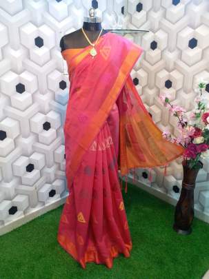 BEAUTIFUL SOFT COTTON  SAREE WITH ALL OVER BEAUTIFUL  WEAVING TILL BLOUSE PART 