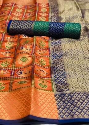 Banarasi Handloom Weaving Patola Silk Saree With Rich Contrast Pallu