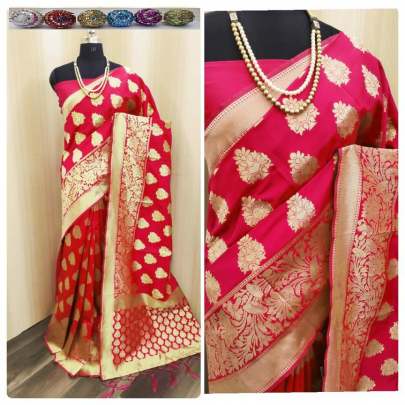 Banarasi Handloom Weaving Silk Red