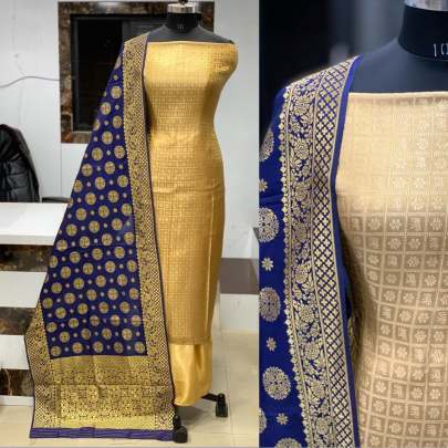 Banarasi Jacqurd Nylon With Thread And Zari Work Butti