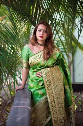 Banarasi Silk Weaving Green Colour Saree