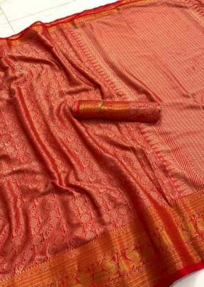 Banarasi Soft Silk With Gold Jari Orange Color saree