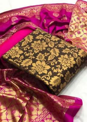 Banarasi Suit Ikkat Coffee Color Suit