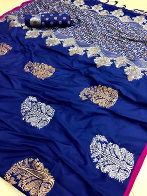 Banasari Soft Handloom Weaving Silk Blue