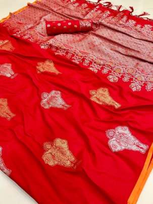 Banasari Soft Handloom Weaving Silk Red