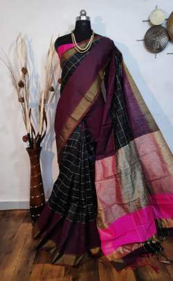 Banglori Raw Silk Dark Black