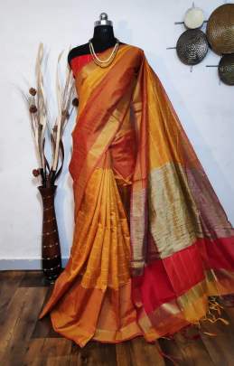 Banglori Raw Silk Dark Orange