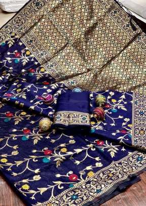 Beautiful Banarasi Warm Silk Royal Blue Color Saree