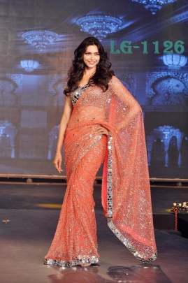 Beautiful Bollywood  Deepika Padukone Saree In Georgette Designer Saree