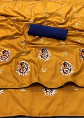 Beautiful Indian Glory More Butta Crape Silk Aukar Color Saree