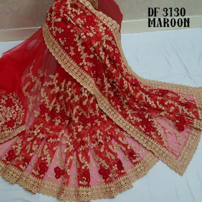 Bell Patra Maroon Colour Saree