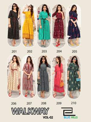 Blue Hills Walkway Vol 2 Kurti Wholesale Catalog 10 Pcs