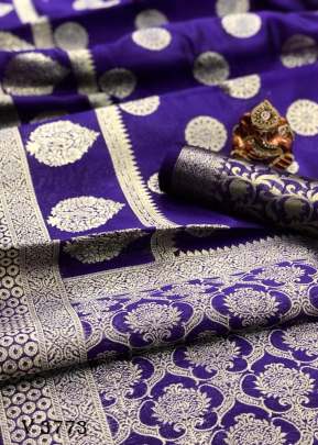 Bulbul Banarasi silk Saree In Purple Color By Surati Fabric