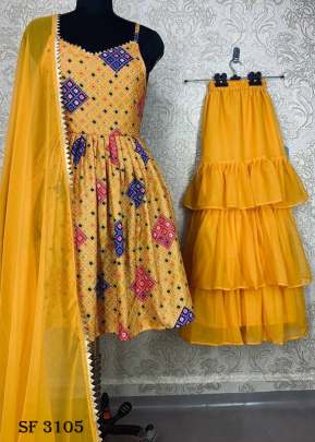 Butter Silk Palazzo Suit In Tumeric Yellow Color By HK