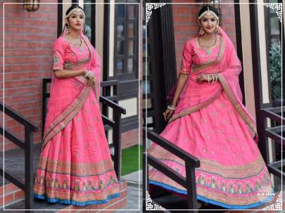 Chennai Silk With ButterFly Net Dupatta Light Pink Colour LehnghaCholi