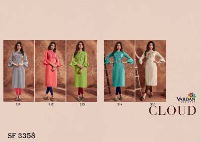 Cloud Vol-1 Baloon Slives Kurti In 5 Color By Vardan Desginer