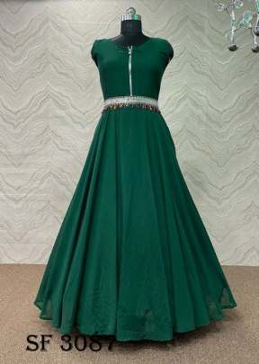 Crape Silk In Dark Green Color By HK CLOTHING