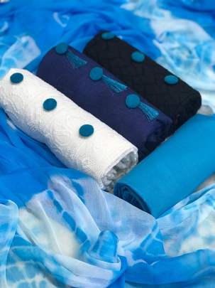 DESIGNER CHIKEN COTTON SKY BLUE COLOR