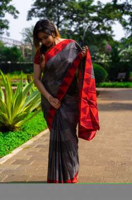 DESIGNER JUTE SILK SAREE WITH FANCY LOOK