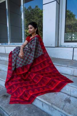 DESIGNER JUTE SILK SAREE WITH FANCY LOOK