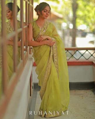 DESIGNER PARTY WEAR ORGANZA SILK SAREE 