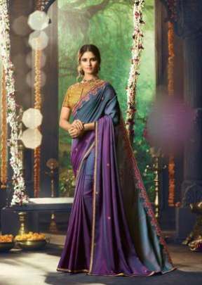 Designer Purple Colors With Butta Work Royal Catalog Saree