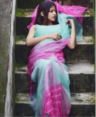 Digital Printed Organza Silk Saree