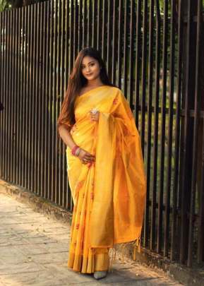 Exclusive Collection of Pure Weaves Silk Turmeric Yellow Saree