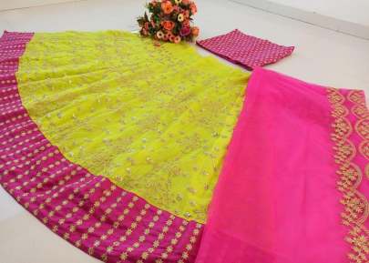 FANCY LEHENGA CHOLI IN BANGLORY SATIN