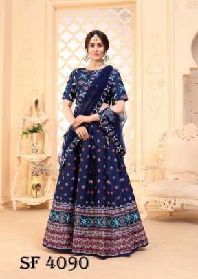 FLORAL VOL  2 Bridal Lehengha Choli In Navy Blue Color By SHUBHKALA