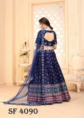 FLORAL VOL  2 Bridal Lehengha Choli In Navy Blue Color By SHUBHKALA