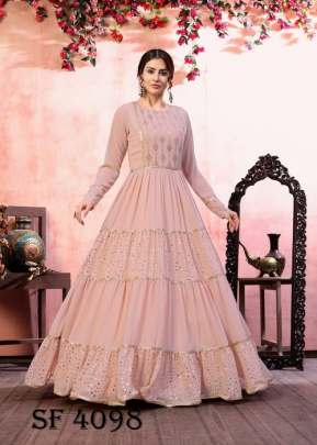 FLORY VOL 12 Anarkali Long Gown In Dusty Pink Color By SHUBHKALA