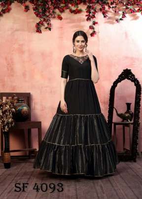 FLORY VOL 12 Anarkali Long Gown In Black Color By SHUBHKALA