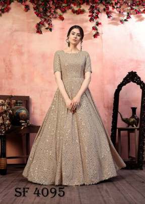 FLORY VOL 12 Anarkali Long Gown In Beige Color By SHUBHKALA