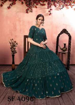 FLORY VOL 12 Anarkali Long Gown In Green Color By SHUBHKALA