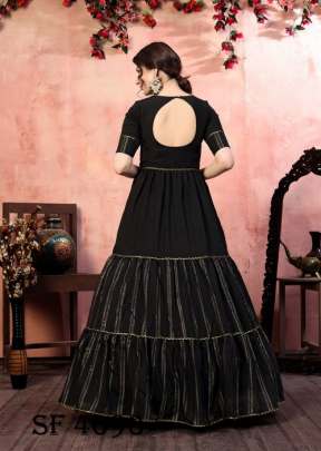 FLORY VOL 12 Anarkali Long Gown In Black Color By SHUBHKALA