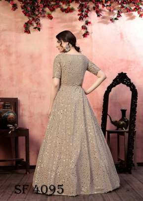 FLORY VOL 12 Anarkali Long Gown In Beige Color By SHUBHKALA