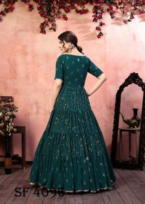 FLORY VOL 12 Anarkali Long Gown In Green Color By SHUBHKALA