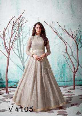 FLORY VOL 13 Anarkali Long Gown In Beige Color By SHUBHKALA