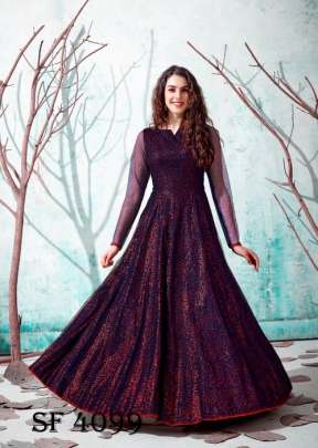 FLORY VOL 13 Anarkali Long Gown In Wine Color By SHUBHKALA