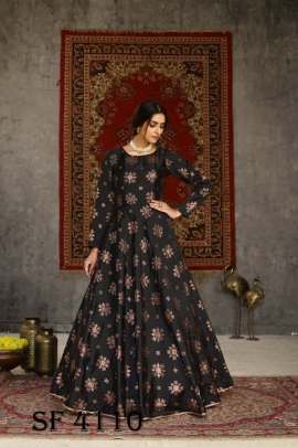 FLORY VOL 15 Anarkali Long Gown In Black Color By SHUBHKALA