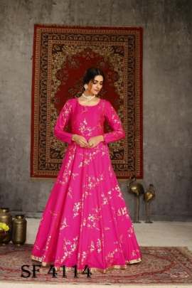 FLORY VOL 15 Anarkali Long Gown In Deep Pink Color By SHUBHKALA