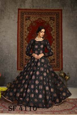 FLORY VOL 15 Anarkali Long Gown In Black Color By SHUBHKALA